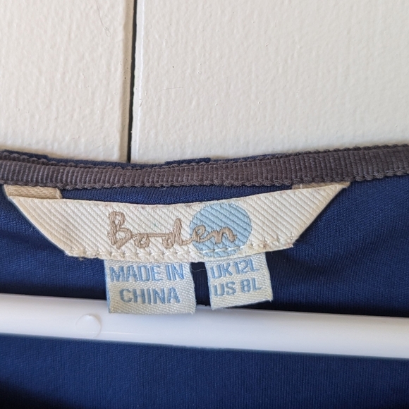 Boden Blue Flocked Spot Ponte Knit Dress WH734 Size 8L - Picture 3 of 6